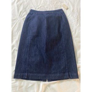 Coldwater Creek women's blue Denim stretch pencil Skirt Size 4 ~ New